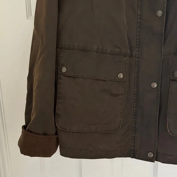 GAP Women's Dark Brown Utility Jacket with Corduroy Collar - Picture 3 of 8